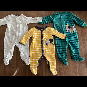 3 Baby Boy Pajamas, 3-6 Months
